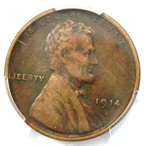 1914-D リンカーン ウィート セント 1C - PCGS XF 認定詳細 - 希少なキー デート ペニー!