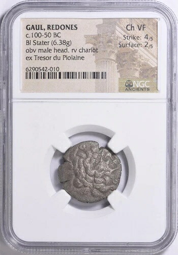 紀元前100～50年 ガリア・レドネス・スタテル ? NGC Ch VF ? ケルト・ビロン・コイン ? Ex Piol (3.13)