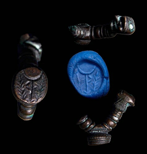 希少な古代イスラエル・カナン人の月崇拝三日月バアル悪魔の印章硬貨・コイン