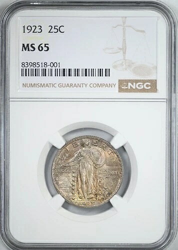 1923年 スタンディング・リバティ・クォーター 25セント NGC MS65 222,200円