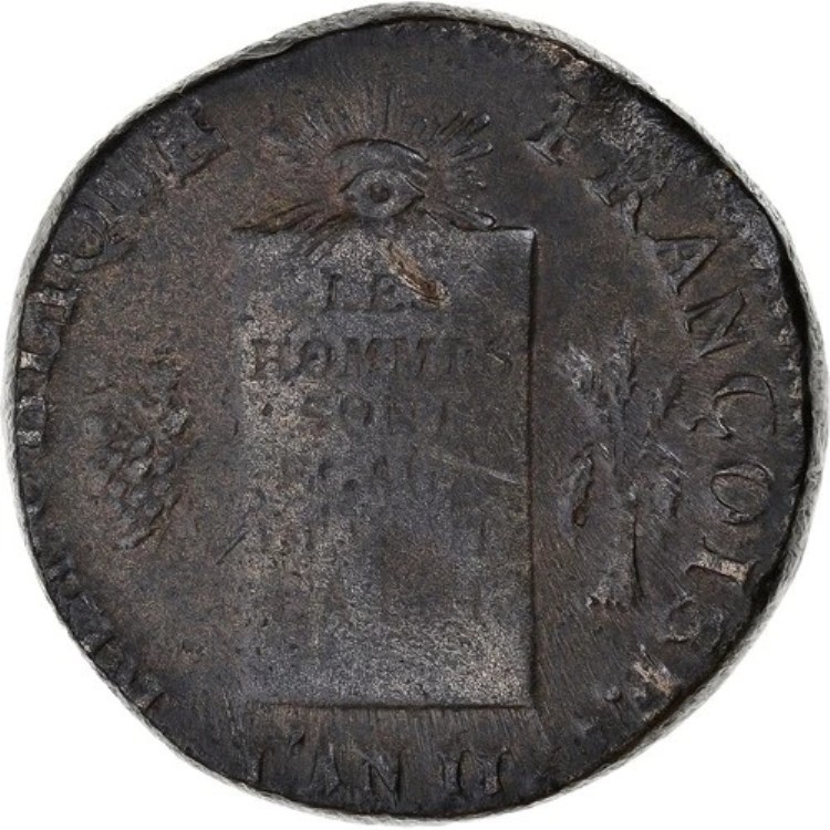 [#1065906] コイン、フランス、2 sols aux Balances dat?、1793 / AN II、ポー、血統、 224,950円