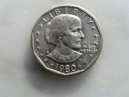 SUSAN B ANTHONY 1980 - S 近日発行、ワイドリムコイン 希少で美しい