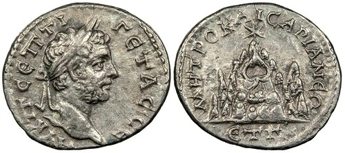 カッパドキア カイサリア ゲタ 西暦 209 ～ 212 年 Drachm EF MHTRO KAICARIANEW #AC100338
