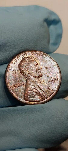 希少 1990年 ミントマークなし USA リンカーン ワンセント - ダイストライクエラー/部分的なカラー 274,725円