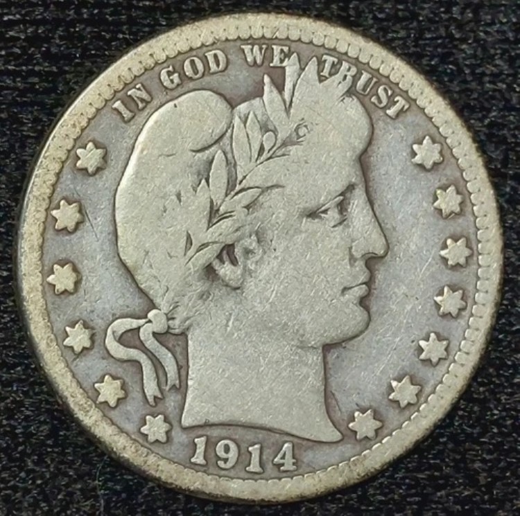 1914-S リバティ・バーバー・クォーターコイン ~ 希少年号 ~ (鋳造枚数 264,000枚) ~ VG｜WORLD RESOURCE【KING店】