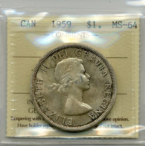 1959年カナダ銀貨 - ICCS未流通MS64