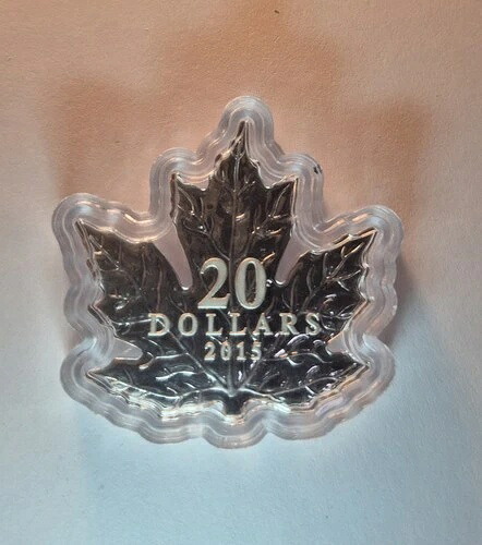 2015年 - 20ドル純銀貨 - カナダメープルリーフ .999純銀