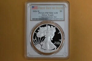 2020-W 1ドル シルバーイーグル PCGS PR70DCAM 記念セット 初日発行