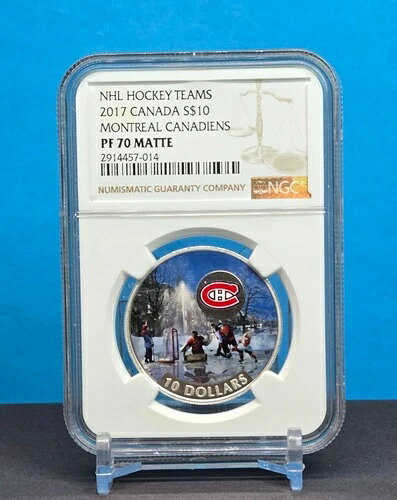 2017 カナダ 10ドル - NHL ホッケーチーム モントリオール カナディアンズ NGC PF70 マットシルバーコイン