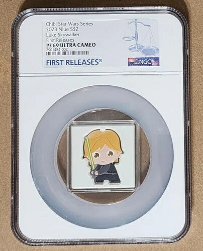 2023年 ニウエ 2ドル チビ - スターウォーズ - ルークスカイウォーカー - NGC PF69 UC FR - シルバーコイン