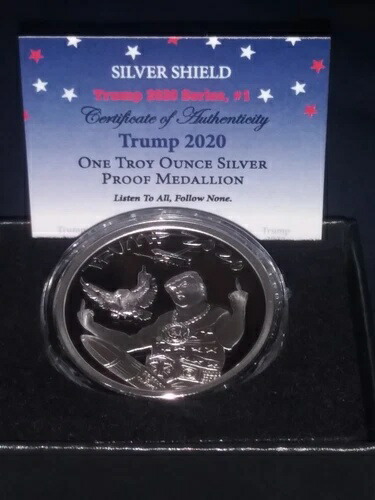 1オンス シルバー トランプ プルーフ - 2020 シルバーシールド（Coaと箱付き）