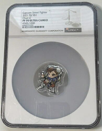 2021年 フィジー 1オンス シルバー $1 カプコン ストリートファイター ミニ 春麗 NGC PF70 ウルトラカメオ