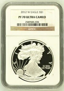 2012-W プルーフ 1ドル アメリカン シルバー イーグル NGC PF70UC ブラウンラベル
