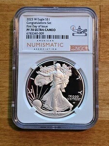 2023 W シルバーイーグル S$1 お祝い ??NGC PF70 UC FDOI アナ オレンジラベル