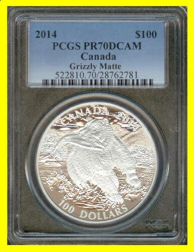 2014年カナダドル 100ドル シルバーベア PCGS PR 70 DC レア