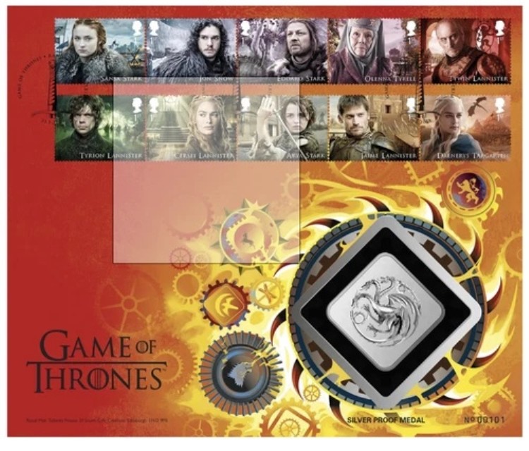 Simply Coins 2018 ゲーム・オブ・スローンズ ターガリエン家 シルバープルーフメダル カバー 99ペンス画像