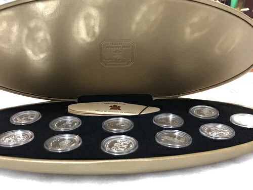 1999年カナダ、25セントスターリングシルバープルーフセット - ケース付きミレニアムコイン12枚
