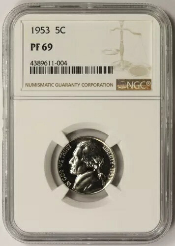 1953年 ジェファーソン ニッケル 5C プルーフ PF 69 NGC