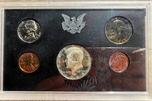 1969年米国プルーフセット ? ケネディ・ハーフディープ・カメオ付きオリジナルコイン5枚 ? 希少DCAM