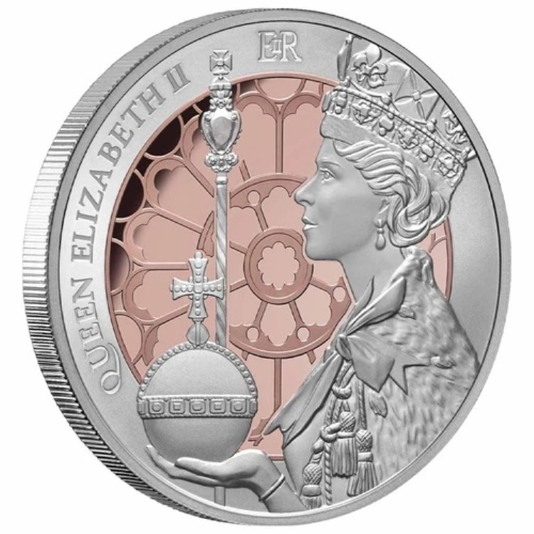 2023年 エリザベス2世女王戴冠式70周年記念 ローズゴールドメッキ 1オンス プルーフ銀貨｜WORLD RESOURCE【KING店】