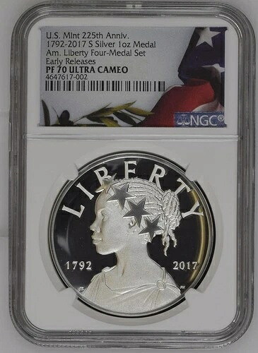 1792-2017 南アメリカ リバティ シルバーメダル NGC PF-70 ウルトラカメオ 初期リリース U｜WORLD RESOURCE【KING店】