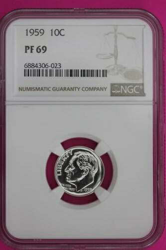 1959年 PF 69 ル??ーズベルト シルバーダイム NGC認定 本物・正規品 1290 89,540円