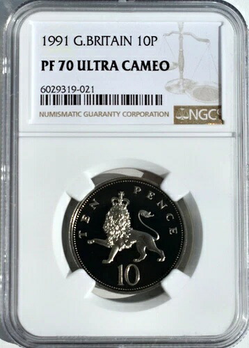 1991年 10ペンス NGC プルーフ PF70 英国最高級品 ポップアート