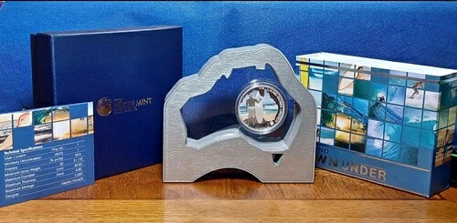 1オンス ランド・ダウン・アンダー・サーファー 純銀プルーフ カラーコイン - 5,000 円以下 希少 999 77,440円