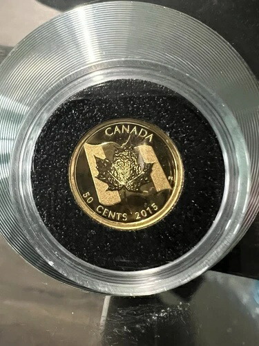 2015年カナダ 1.27g 純金 50周年記念国旗 50セント プルーフコイン / 箱 + COA