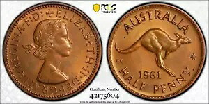 1961年 パース オーストラリア ハーフペニー プルーフコイン PCGS PR64RB #5604