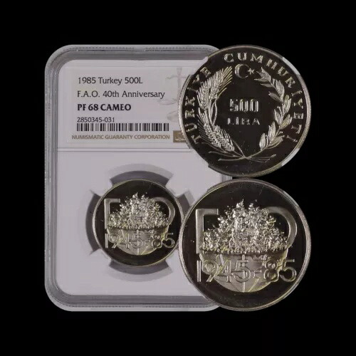トルコ。1985年、500リラ - NGC PF68 - トップポップ ?? FAO記念希少｜WORLD RESOURCE【KING店】