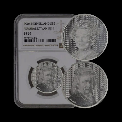 オランダ。 2006、5 ユーロ、シルバー - NGC PF69 - トップ ポップ ?? レンブラント ファン レイン｜WORLD RESOURCE【KING店】