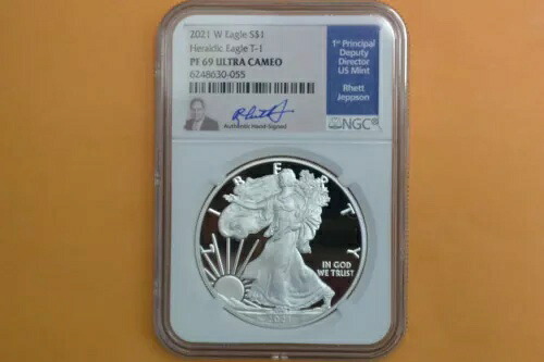 2021年 W アメリカン シルバー イーグル プルーフ NGC PF69 UCAM レット・ジェプソン サイン入り｜WORLD RESOURCE【KING店】 101,640円