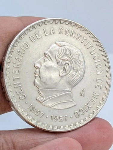 1957年 メキシコ憲法制定200周年記念 10ペソ硬貨 ベニート・フアレス T60