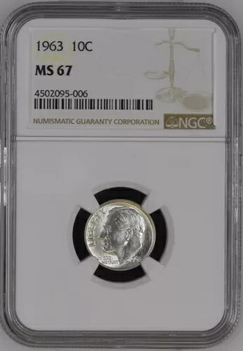 1963年 10セント ルーズベルト ダイム NGC MS67 4502095-006 56,100円