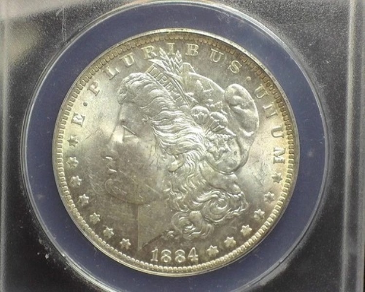 HS&C: 1884 O モルガン銀貨 MS63 ANACS スラブ - 米国コイン