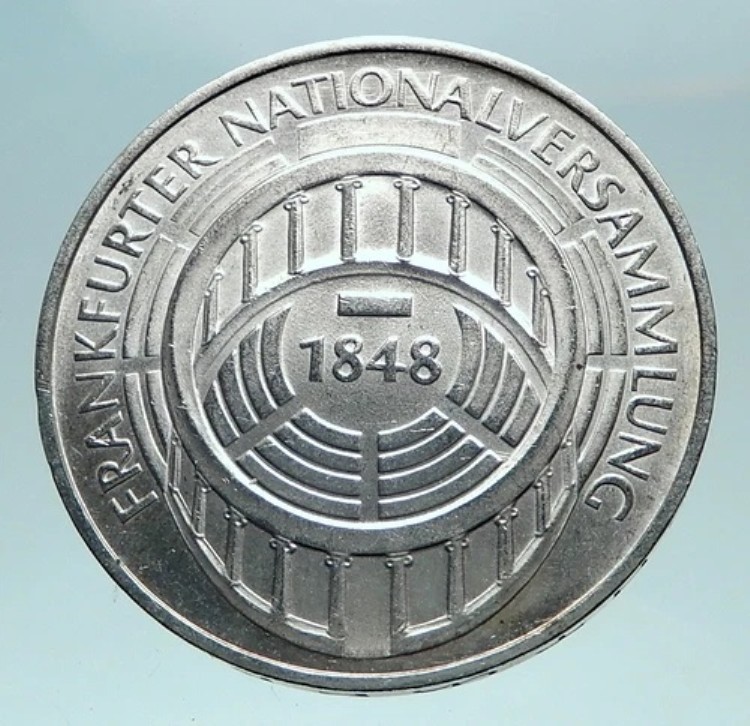 1973年 ドイツ フランクフルト国会議事堂 プルーフ銀貨 5マルク ドイツコイン i82553