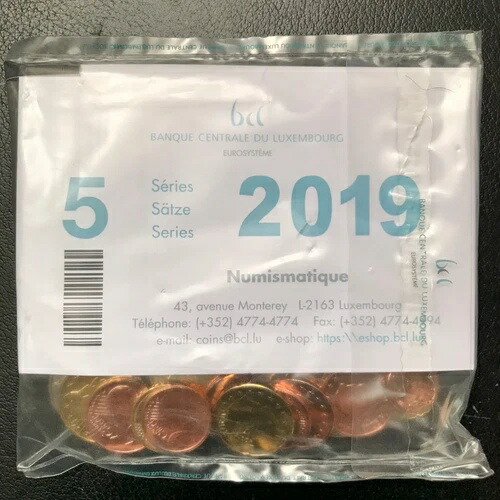 * ルクセンブルク 5 x 1 セント - 2 ユーロ コイン セット & ? 2 シャーロット 2019 バッグ MZ ライオン メ...