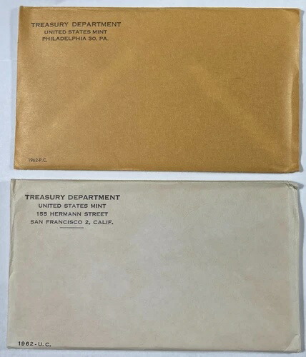 1962年プルーフセットと1962年ミントセット（#18074）はどちらも未開封。きれいな新品のパッケージです。 56,100円