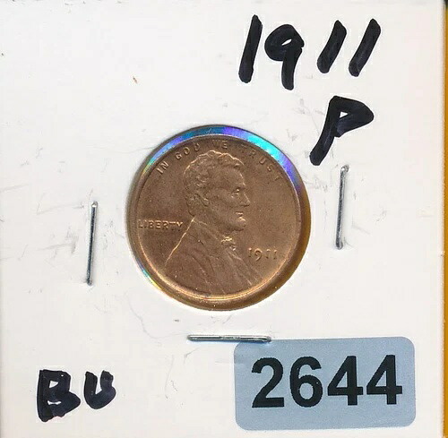 リンカーン セント - 1911-P - フルレッド BU - #2644