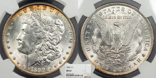 1890年 モルガン 1ドル（銀） NGC MS-62 #US104132