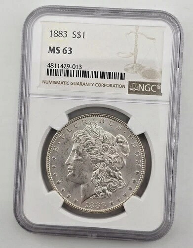 1883年 P モルガン シルバードル 米国コイン NGC Ms63 フィラデルフィア造幣局