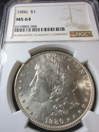 1886年 モルガン銀貨 NGC MS64
