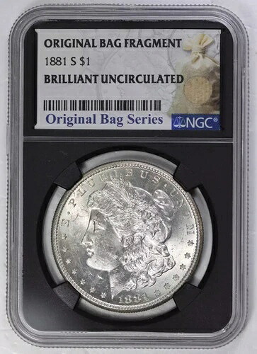 1881年 S モルガン銀貨 NGC BU オリジナルバッグシリーズ