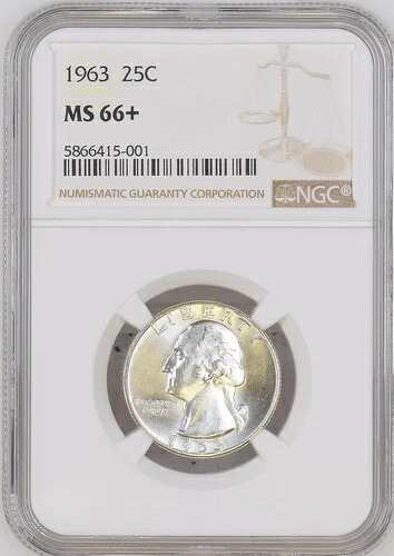 1963年 25セント ワシントン クォータードル NGC MS66+ 5664415-001