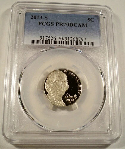 2013-S 5c PCGS PR70DCAM プルーフ ジェファーソン ニッケル ディープカメオ PR 70 DC