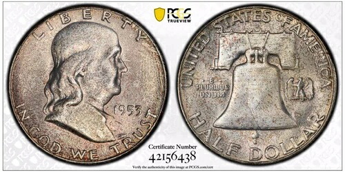 1953-S 50セント フランクリン ハーフダラー PCGS MS65 42156438