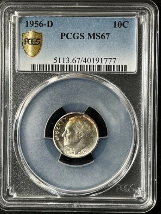 1956-D 10セント ルーズベルト ダイム PCGS MS67 40191777