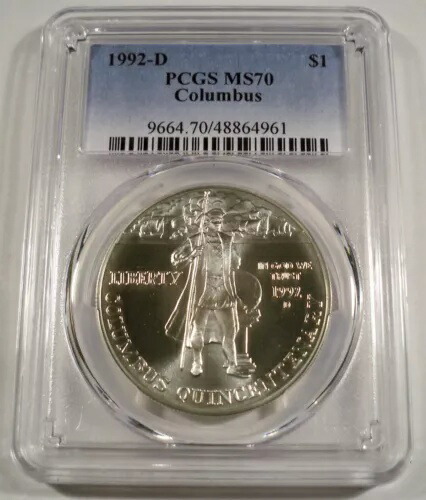 1992-D PCGS MS70 コロンブス500周年記念 シルバードル MS 70 BU S$1