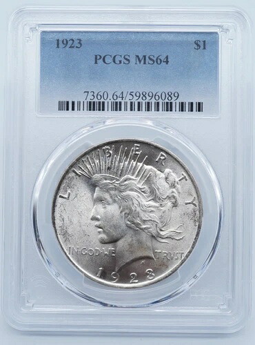 1923年 Pピース銀貨 $1 PCGS MS64 - U1137